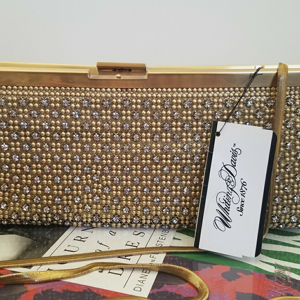 Whiting & Davis Crystal Mesh Clutch
